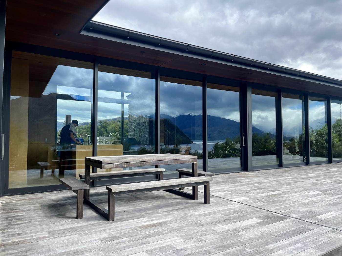 Deck con vista a lago, Nueva Zelanda